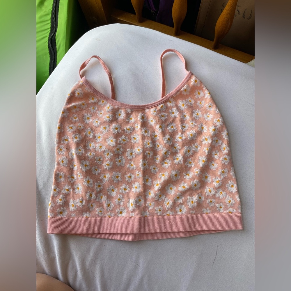 Pink floral cami top